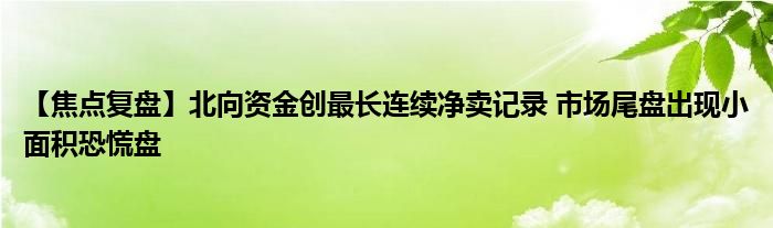 【焦点复盘】北向资金创最长连续净卖记录 市场尾盘出现小面积恐慌盘