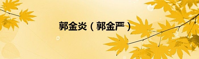 郭金炎（郭金严）