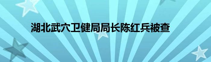 湖北武穴卫健局局长陈红兵被查