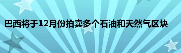 巴西将于12月份拍卖多个石油和天然气区块