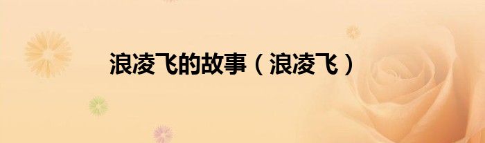 浪凌飞的故事（浪凌飞）