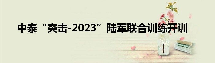 中泰“突击-2023”陆军联合训练开训
