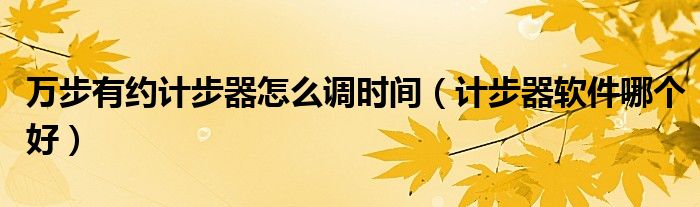 万步有约计步器怎么调时间(计步器软件哪个好)