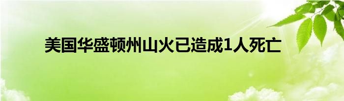 美国华盛顿州山火已造成1人死亡