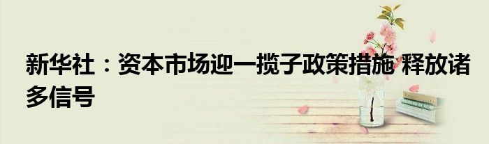 新华社:资本市场迎一揽子政策措施 释放诸多信号