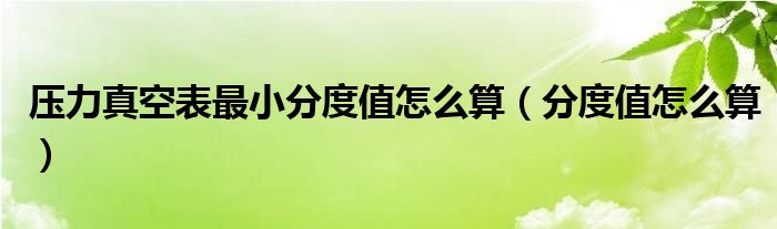 压力真空表最小分度值怎么算(分度值怎么算)