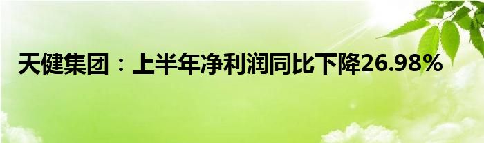 天健集团：上半年净利润同比下降26.98%