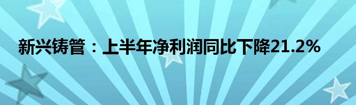 新兴铸管：上半年净利润同比下降21.2%