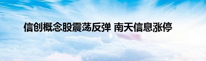 信创概念股震荡反弹 南天信息涨停