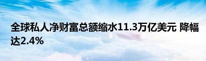 全球私人净财富总额缩水11.3万亿美元 降幅达2.4%