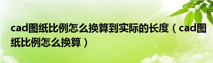 cad图纸比例怎么换算到实际的长度(cad图纸比例怎么换算)