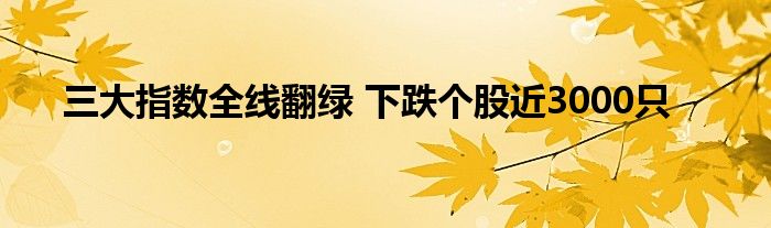 三大指数全线翻绿 下跌个股近3000只