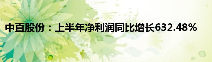 中直股份:上半年净利润同比增长632.48%