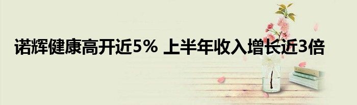 诺辉健康高开近5% 上半年收入增长近3倍