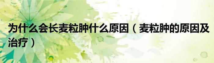 为什么会长麦粒肿什么原因(麦粒肿的原因及治疗)