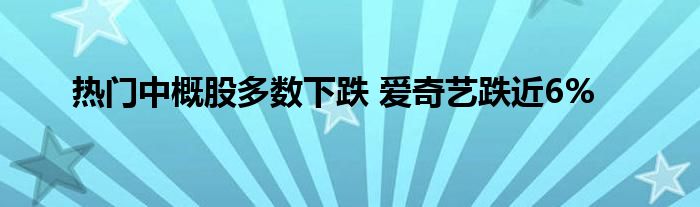 热门中概股多数下跌 爱奇艺跌近6%
