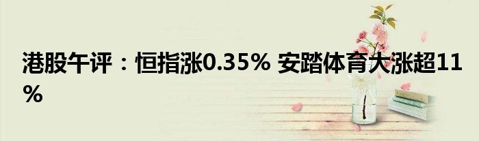 港股午评:恒指涨0.35% 安踏体育大涨超11%