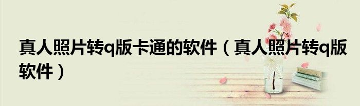 真人照片转q版卡通的软件(真人照片转q版软件)