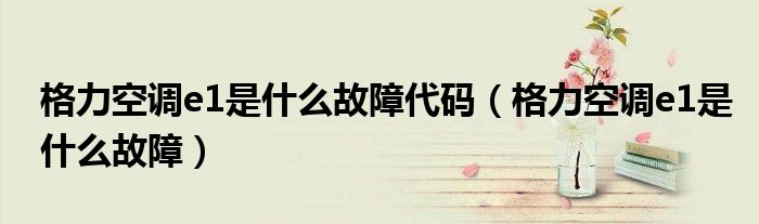 格力空调e1是什么故障代码(格力空调e1是什么故障)
