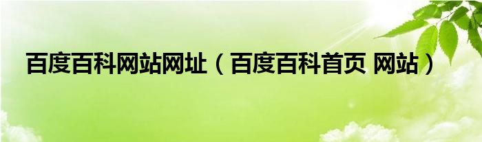 百度百科网站网址(百度百科首页 网站)