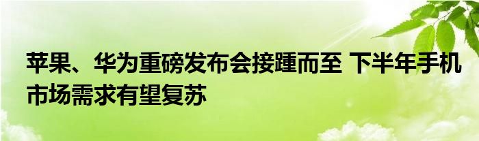 苹果、华为重磅发布会接踵而至 下半年手机市场需求有望复苏