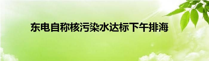 东电自称核污染水达标下午排海