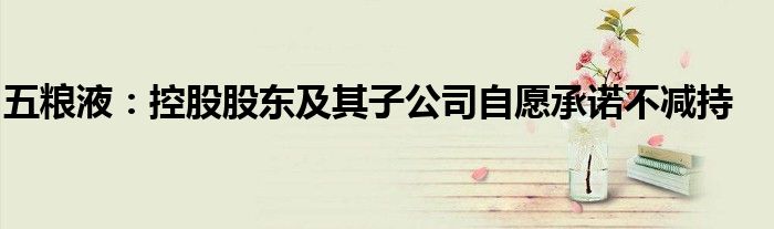 五粮液:控股股东及其子公司自愿承诺不减持