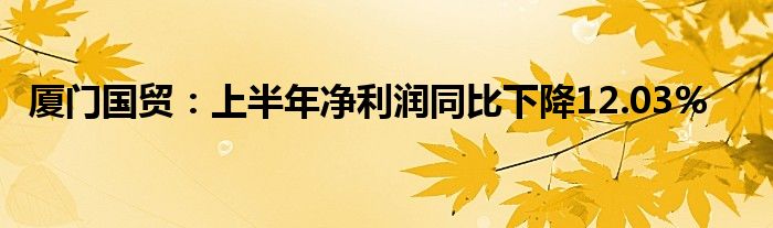 厦门国贸：上半年净利润同比下降12.03%