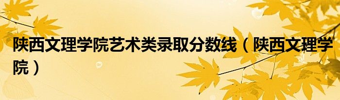 陕西文理学院艺术类录取分数线（陕西文理学院）