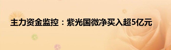 主力资金监控:紫光国微净买入超5亿元