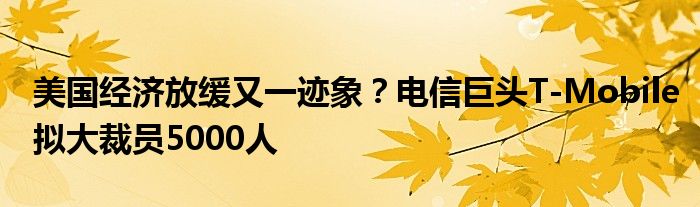 美国经济放缓又一迹象?电信巨头T-Mobile拟大裁员5000人