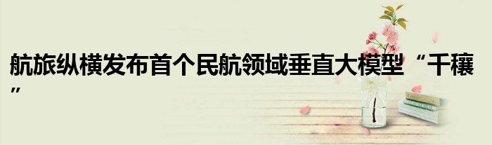 航旅纵横发布首个民航领域垂直大模型“千穰”