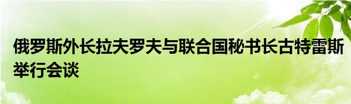 俄罗斯外长拉夫罗夫与联合国秘书长古特雷斯举行会谈