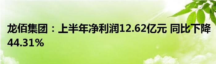 龙佰集团:上半年净利润12.62亿元 同比下降44.31%