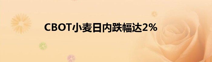 CBOT小麦日内跌幅达2%