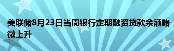 美联储8月23日当周银行定期融资贷款余额略微上升