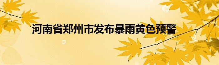 河南省郑州市发布暴雨黄色预警