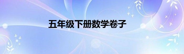 五年级下册数学卷子