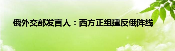 俄外交部发言人:西方正组建反俄阵线