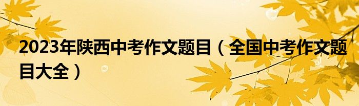 2023年陕西中考作文题目(全国中考作文题目大全)