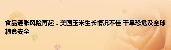 食品通胀风险再起:美国玉米生长情况不佳 干旱恐危及全球粮食安全