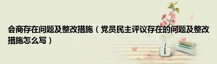 会商存在问题及整改措施（党员民主评议存在的问题及整改措施怎么写）