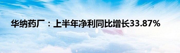 华纳药厂:上半年净利同比增长33.87%