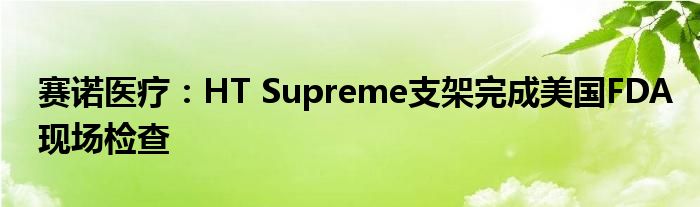 赛诺医疗:HT Supreme支架完成美国FDA现场检查