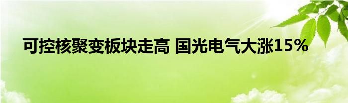 可控核聚变板块走高 国光电气大涨15%