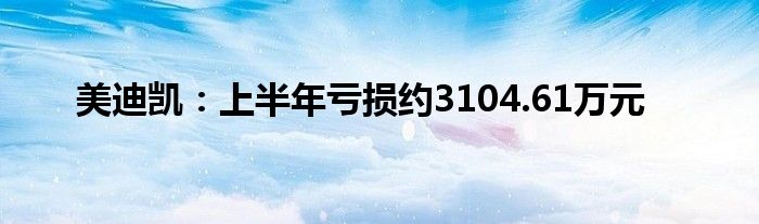 美迪凯:上半年亏损约3104.61万元