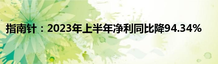 指南针：2023年上半年净利同比降94.34%