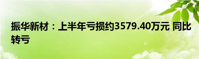 振华新材:上半年亏损约3579.40万元 同比转亏