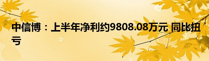 中信博:上半年净利约9808.08万元 同比扭亏