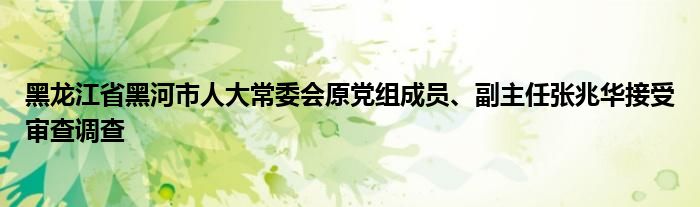 黑龙江省黑河市人大常委会原党组成员、副主任张兆华接受审查调查